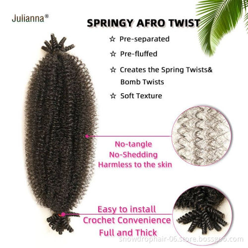 Private Label Crochet Ombre Wholesale Synthetic African Hair Extensions For Braids 3X Afro Spring Twist Braiding Hair